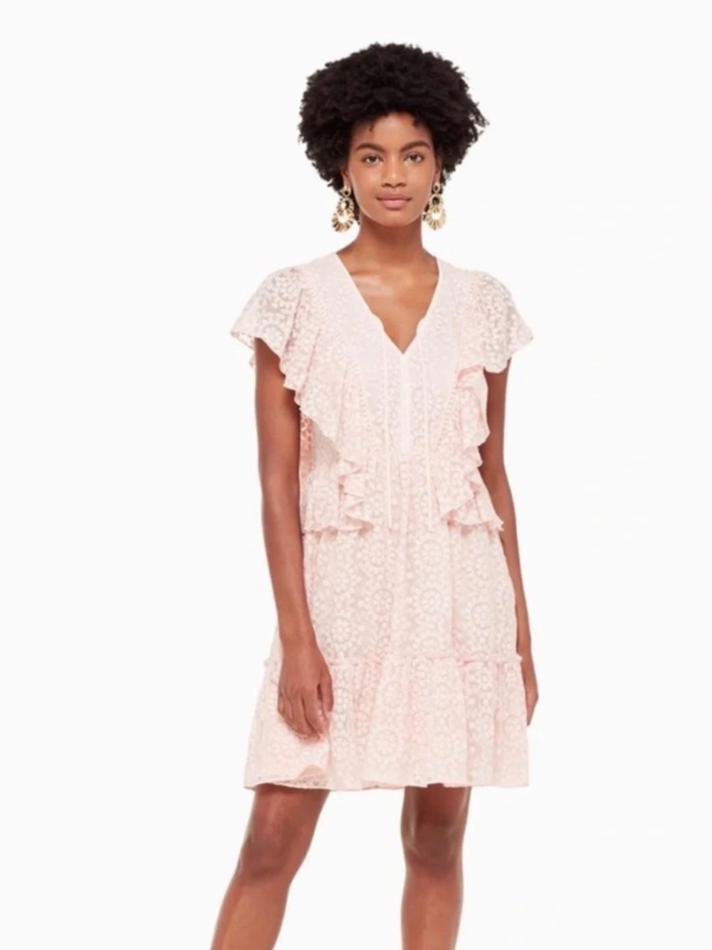 Kate Spade Embroidered Chiffon Dress - Size 8